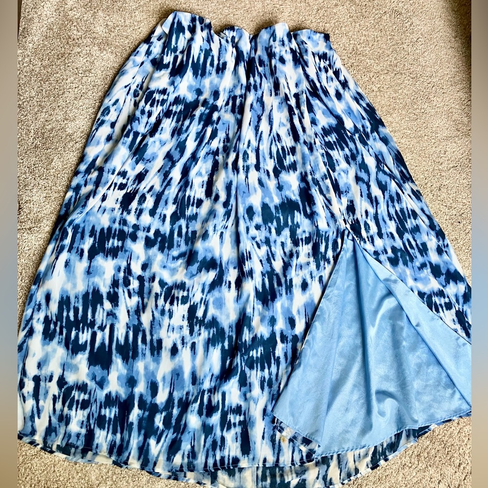Eloquii Blue Tie-Dye Maxi Skirt